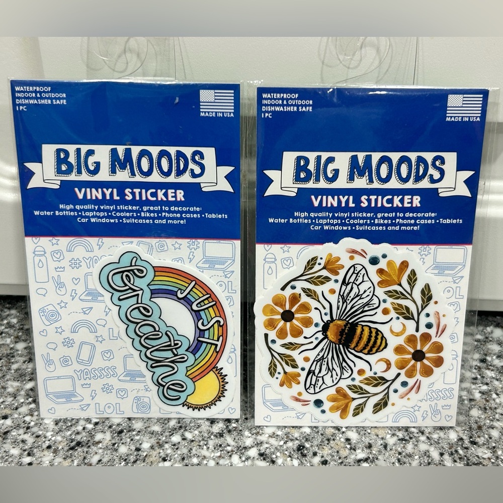 BIG MOODS Lot of 2 Vinyl Stickers NEW
